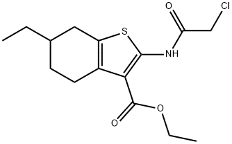 ethyl 2-[(chloroacetyl)amino]-6-ethyl-4,5,6,7-tetrahydro-1-benzothiophene-3-carboxylate Struktur