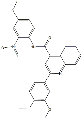 2-(3,4-dimethoxyphenyl)-N-{2-nitro-4-methoxyphenyl}-4-quinolinecarboxamide Struktur