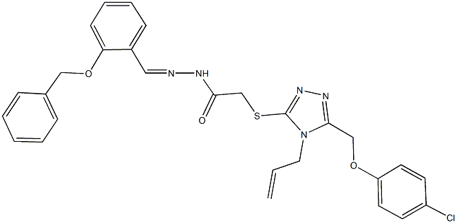 2-({4-allyl-5-[(4-chlorophenoxy)methyl]-4H-1,2,4-triazol-3-yl}sulfanyl)-N'-[2-(benzyloxy)benzylidene]acetohydrazide Struktur