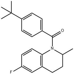 1-(4-tert-butylbenzoyl)-6-fluoro-2-methyl-1,2,3,4-tetrahydroquinoline Struktur