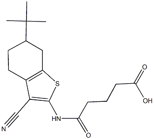 5-[(6-tert-butyl-3-cyano-4,5,6,7-tetrahydro-1-benzothien-2-yl)amino]-5-oxopentanoic acid Struktur