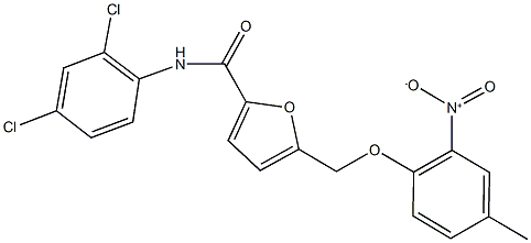 N-(2,4-dichlorophenyl)-5-({2-nitro-4-methylphenoxy}methyl)-2-furamide Struktur