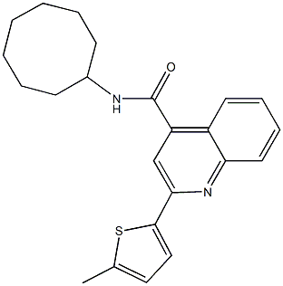 N-cyclooctyl-2-(5-methyl-2-thienyl)-4-quinolinecarboxamide Struktur