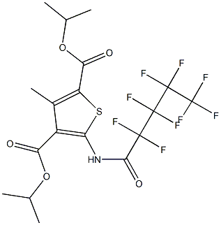 diisopropyl 3-methyl-5-[(2,2,3,3,4,4,5,5,5-nonafluoropentanoyl)amino]-2,4-thiophenedicarboxylate Struktur