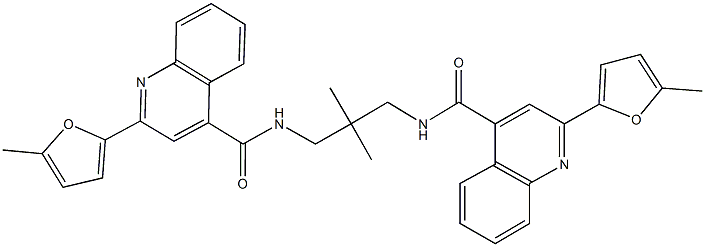 N-[2,2-dimethyl-3-({[2-(5-methyl-2-furyl)-4-quinolinyl]carbonyl}amino)propyl]-2-(5-methyl-2-furyl)-4-quinolinecarboxamide Struktur