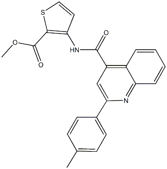 methyl 3-({[2-(4-methylphenyl)-4-quinolinyl]carbonyl}amino)-2-thiophenecarboxylate Struktur