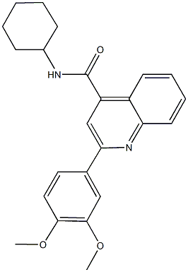 N-cyclohexyl-2-(3,4-dimethoxyphenyl)-4-quinolinecarboxamide Struktur