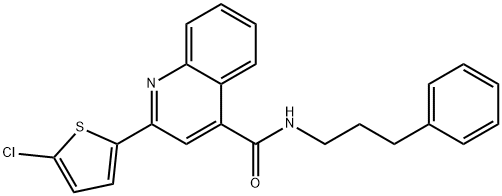 2-(5-chloro-2-thienyl)-N-(3-phenylpropyl)-4-quinolinecarboxamide Struktur