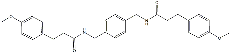 3-(4-methoxyphenyl)-N-[4-({[3-(4-methoxyphenyl)propanoyl]amino}methyl)benzyl]propanamide Struktur