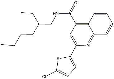 2-(5-chloro-2-thienyl)-N-(2-ethylhexyl)-4-quinolinecarboxamide Struktur