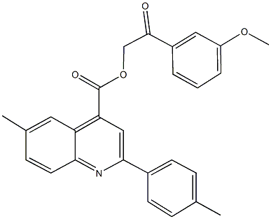 2-(3-methoxyphenyl)-2-oxoethyl 6-methyl-2-(4-methylphenyl)-4-quinolinecarboxylate Struktur