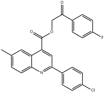 2-(4-fluorophenyl)-2-oxoethyl 2-(4-chlorophenyl)-6-methyl-4-quinolinecarboxylate Struktur