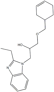 1-(3-cyclohexen-1-ylmethoxy)-3-(2-ethyl-1H-benzimidazol-1-yl)-2-propanol Struktur