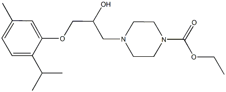 ethyl 4-[2-hydroxy-3-(2-isopropyl-5-methylphenoxy)propyl]-1-piperazinecarboxylate Struktur