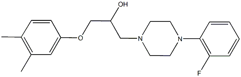 1-(3,4-dimethylphenoxy)-3-[4-(2-fluorophenyl)-1-piperazinyl]-2-propanol Struktur