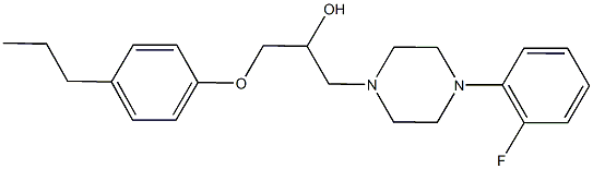 1-[4-(2-fluorophenyl)-1-piperazinyl]-3-(4-propylphenoxy)-2-propanol Struktur