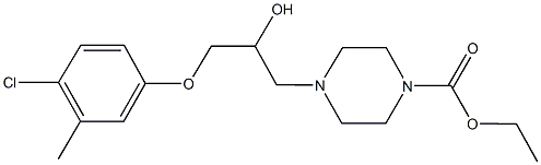 ethyl 4-[3-(4-chloro-3-methylphenoxy)-2-hydroxypropyl]-1-piperazinecarboxylate Struktur