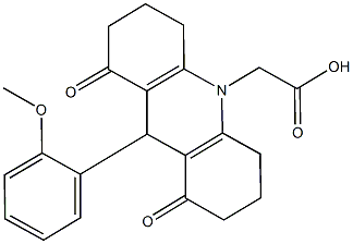 (9-(2-methoxyphenyl)-1,8-dioxo-2,3,4,5,6,7,8,9-octahydro-10(1H)-acridinyl)acetic acid Struktur