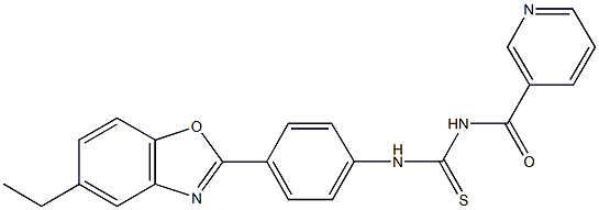 N-[4-(5-ethyl-1,3-benzoxazol-2-yl)phenyl]-N'-(3-pyridinylcarbonyl)thiourea Struktur