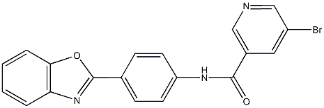 N-[4-(1,3-benzoxazol-2-yl)phenyl]-5-bromonicotinamide Struktur