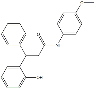 3-(2-hydroxyphenyl)-N-(4-methoxyphenyl)-3-phenylpropanamide Struktur