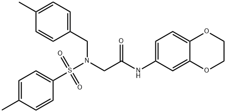 N-(2,3-dihydro-1,4-benzodioxin-6-yl)-2-{(4-methylbenzyl)[(4-methylphenyl)sulfonyl]amino}acetamide Struktur