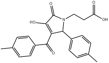 3-[3-hydroxy-4-(4-methylbenzoyl)-5-(4-methylphenyl)-2-oxo-2,5-dihydro-1H-pyrrol-1-yl]propanoic acid Struktur