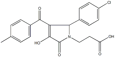 3-[2-(4-chlorophenyl)-4-hydroxy-3-(4-methylbenzoyl)-5-oxo-2,5-dihydro-1H-pyrrol-1-yl]propanoic acid Struktur