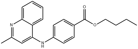 butyl 4-[(2-methyl-4-quinolinyl)amino]benzoate Struktur