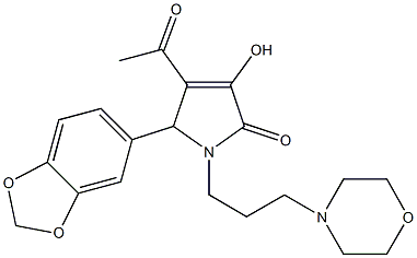 4-acetyl-5-(1,3-benzodioxol-5-yl)-3-hydroxy-1-(3-morpholin-4-ylpropyl)-1,5-dihydro-2H-pyrrol-2-one Struktur