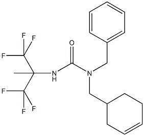 N-benzyl-N-(3-cyclohexen-1-ylmethyl)-N'-[2,2,2-trifluoro-1-methyl-1-(trifluoromethyl)ethyl]urea Struktur