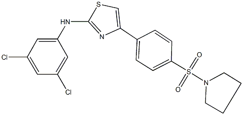 N-(3,5-dichlorophenyl)-4-[4-(1-pyrrolidinylsulfonyl)phenyl]-1,3-thiazol-2-amine Struktur