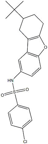 N-(8-tert-butyl-6,7,8,9-tetrahydrodibenzo[b,d]furan-2-yl)-4-chlorobenzenesulfonamide Struktur