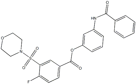 3-(benzoylamino)phenyl 4-fluoro-3-(4-morpholinylsulfonyl)benzoate Struktur