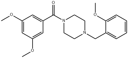 1-(3,5-dimethoxybenzoyl)-4-(2-methoxybenzyl)piperazine Struktur