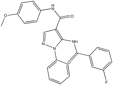 5-[(3-fluorobenzoyl)amino]-N-(4-methoxyphenyl)-1-phenyl-1H-pyrazole-4-carboxamide Struktur