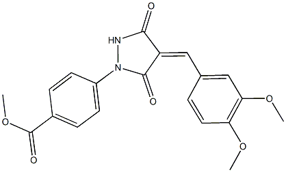 methyl 4-[4-(3,4-dimethoxybenzylidene)-3,5-dioxo-1-pyrazolidinyl]benzoate Struktur