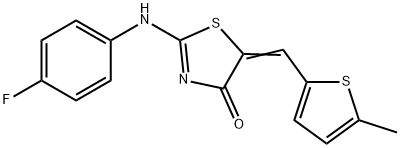 2-[(4-fluorophenyl)imino]-5-[(5-methyl-2-thienyl)methylene]-1,3-thiazolidin-4-one Struktur