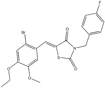 5-(2-bromo-4-ethoxy-5-methoxybenzylidene)-3-(4-fluorobenzyl)-1,3-thiazolidine-2,4-dione Struktur