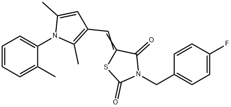 5-{[2,5-dimethyl-1-(2-methylphenyl)-1H-pyrrol-3-yl]methylene}-3-(4-fluorobenzyl)-1,3-thiazolidine-2,4-dione Struktur