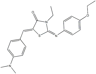 5-[4-(dimethylamino)benzylidene]-2-[(4-ethoxyphenyl)imino]-3-ethyl-1,3-thiazolidin-4-one Struktur