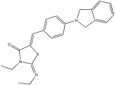 5-[4-(1,3-dihydro-2H-isoindol-2-yl)benzylidene]-3-ethyl-2-(ethylimino)-1,3-thiazolidin-4-one Struktur