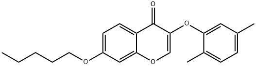 3-(2,5-dimethylphenoxy)-7-(pentyloxy)-4H-chromen-4-one Struktur