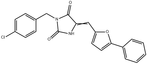 3-(4-chlorobenzyl)-5-[(5-phenyl-2-furyl)methylene]-2,4-imidazolidinedione Struktur