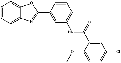 N-[3-(1,3-benzoxazol-2-yl)phenyl]-5-chloro-2-methoxybenzamide Struktur