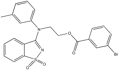 2-[(1,1-dioxido-1,2-benzisothiazol-3-yl)-3-methylanilino]ethyl 3-bromobenzoate Struktur