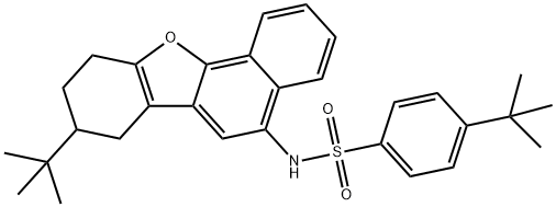 4-tert-butyl-N-(8-tert-butyl-7,8,9,10-tetrahydronaphtho[1,2-b][1]benzofuran-5-yl)benzenesulfonamide Struktur