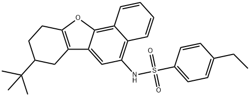 N-(8-tert-butyl-7,8,9,10-tetrahydronaphtho[1,2-b][1]benzofuran-5-yl)-4-ethylbenzenesulfonamide Struktur