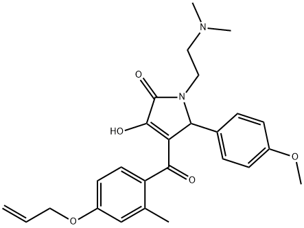 4-[4-(allyloxy)-2-methylbenzoyl]-1-[2-(dimethylamino)ethyl]-3-hydroxy-5-(4-methoxyphenyl)-1,5-dihydro-2H-pyrrol-2-one Struktur