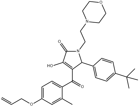 4-[4-(allyloxy)-2-methylbenzoyl]-5-(4-tert-butylphenyl)-3-hydroxy-1-(2-morpholin-4-ylethyl)-1,5-dihydro-2H-pyrrol-2-one Struktur